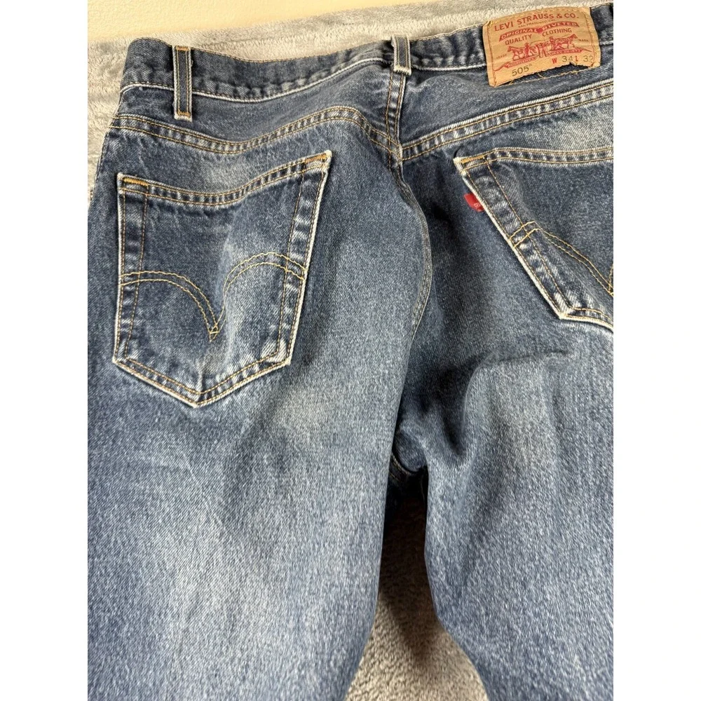 Vtg Levis 505 Regular Fit Jeans Mens 34x32 Canada Red Tab Denim